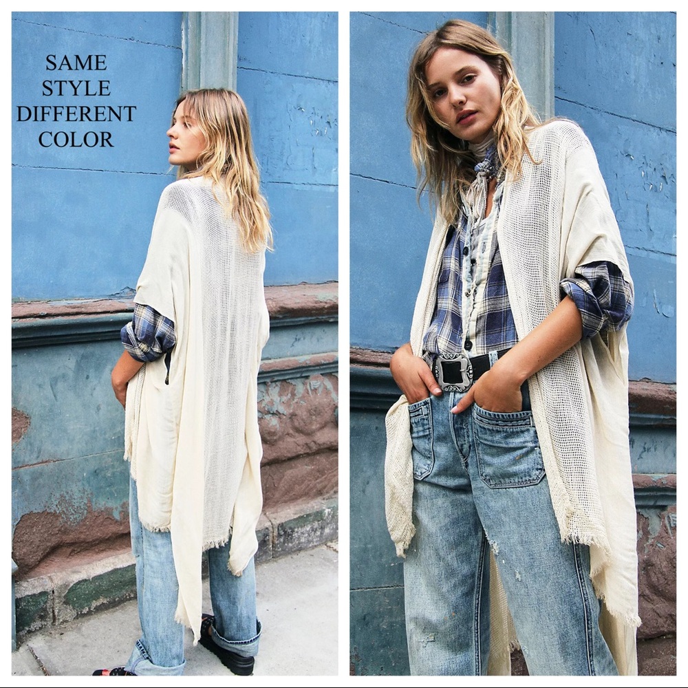 FREE PEOPLE LONG KIMONO CARDI CAPE CARDIGAN A2C - Picture 9 of 16